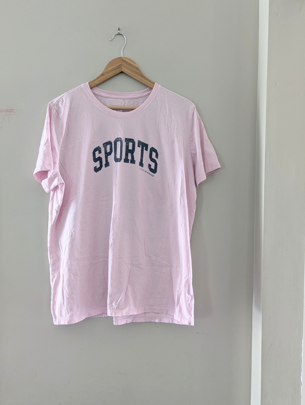 Life Is Good Pink Sports Graphic T Shirt Size XXL Baseball Mom Funny Cute